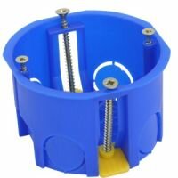 Коробка установочная приборная для полых стен с пластмассовыми лапками (синяя) УПп 68/45