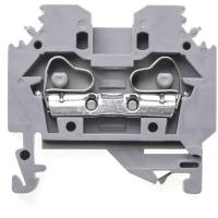 Клемма проходная пружинная 2-проводная серая WS6-01P-11-00A(H) D6, 41А, 800V, 8.2mm, DIN35 (DEGSON)
