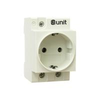 Розетка на DIN-рейку 2P+PE 16А с заземлением UNIT