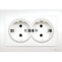 Розетка "Zera", "Vision" белая 2-я с/у с/з "EGP" (600-0200-907)