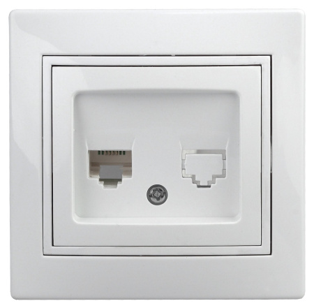1-303-01  Intro Розетка информационная RJ45, IP20, СУ, Plano, белый