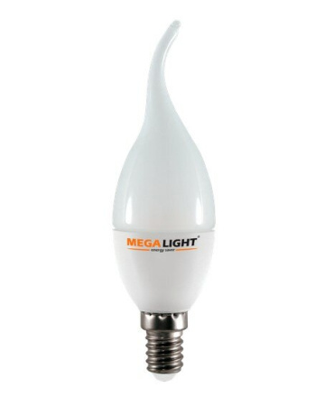LED ЛАМПА CF37 "Свеча на ветру" 7W 630Lm 230V 4000K E14 MEGALIGHT