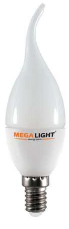LED ЛАМПА CF37 "Свеча на ветру" 10W 900Lm 230V 6500K E27 MEGALIGHT