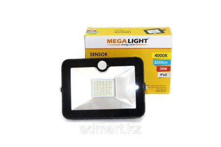 LED Прожектор SENSOR 30W 4000K  IP65 MEGALIGHT