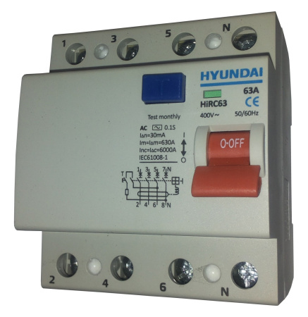 УЗО HiRC63 4р 25А 30мА